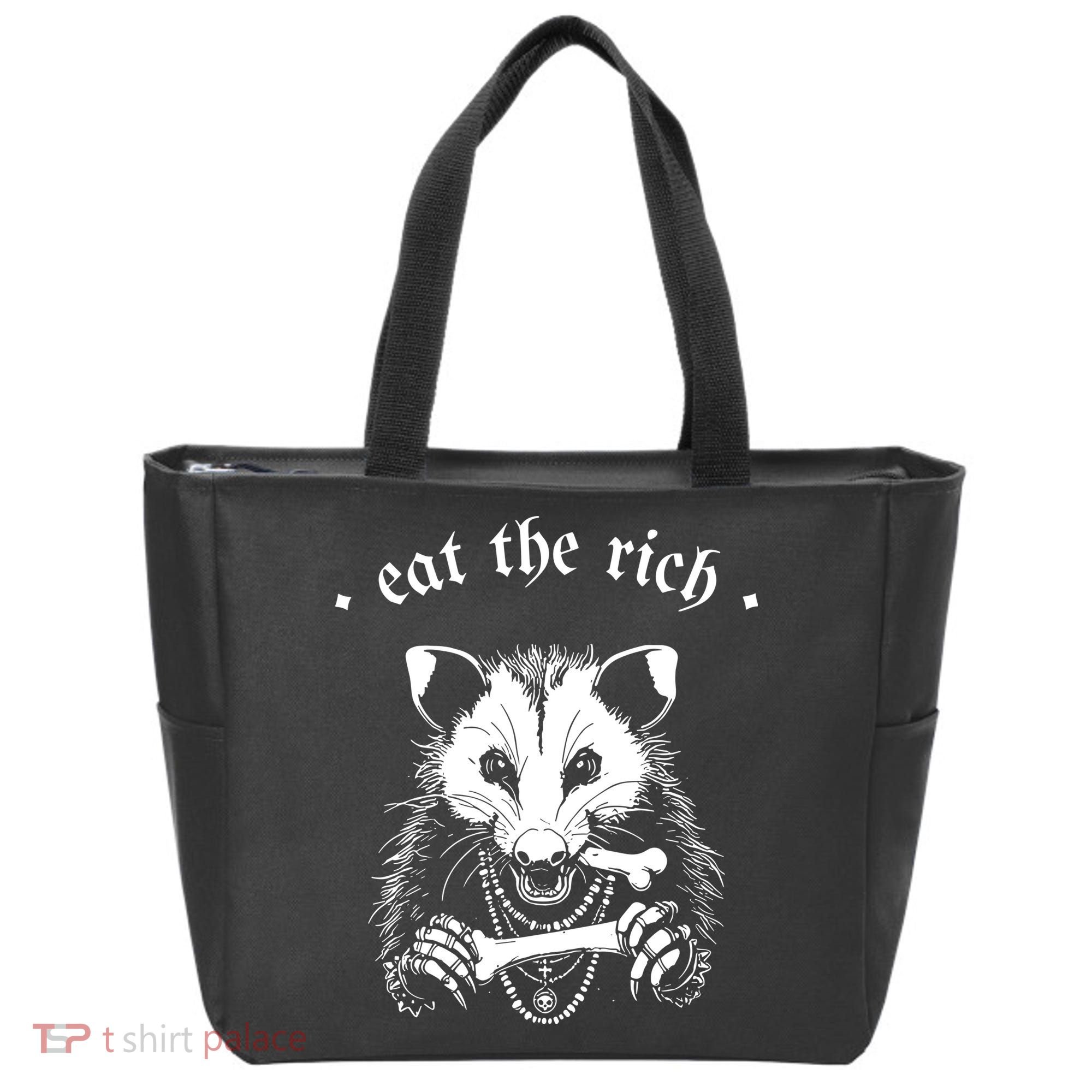 Eat The Rich Possum Anti Fascist Tote Bag