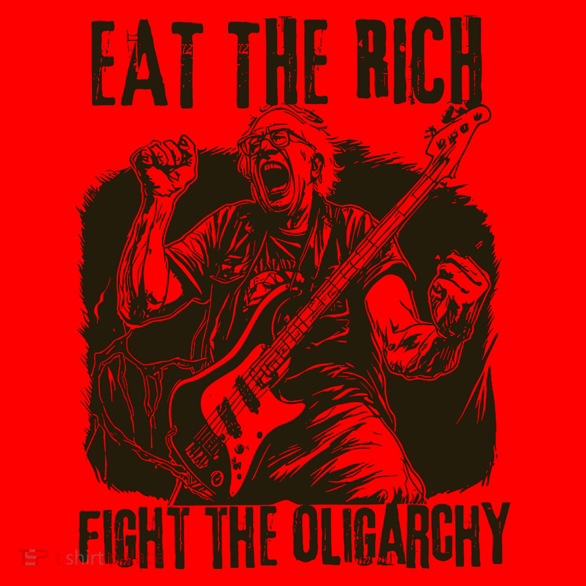 Eat The Rich Fight Oligarchy Bernie Sanders Protest Resist  Santa Hat