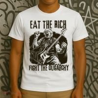 Eat The Rich Fight Oligarchy Bernie Sanders Protest Resist  T-Shirt thumb 3