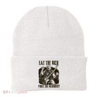 Eat The Rich Fight Oligarchy Bernie Sanders Protest Resist  Beanie thumb 0