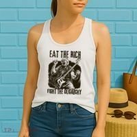 Eat The Rich Fight Oligarchy Bernie Sanders Protest Resist  Women's Tank Top thumb 2