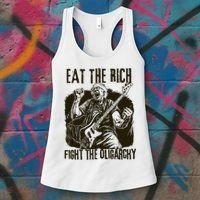 Eat The Rich Fight Oligarchy Bernie Sanders Protest Resist  Women's Tank Top thumb 3