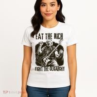 Eat The Rich Fight Oligarchy Bernie Sanders Protest Resist  Women's T-Shirt thumb 4