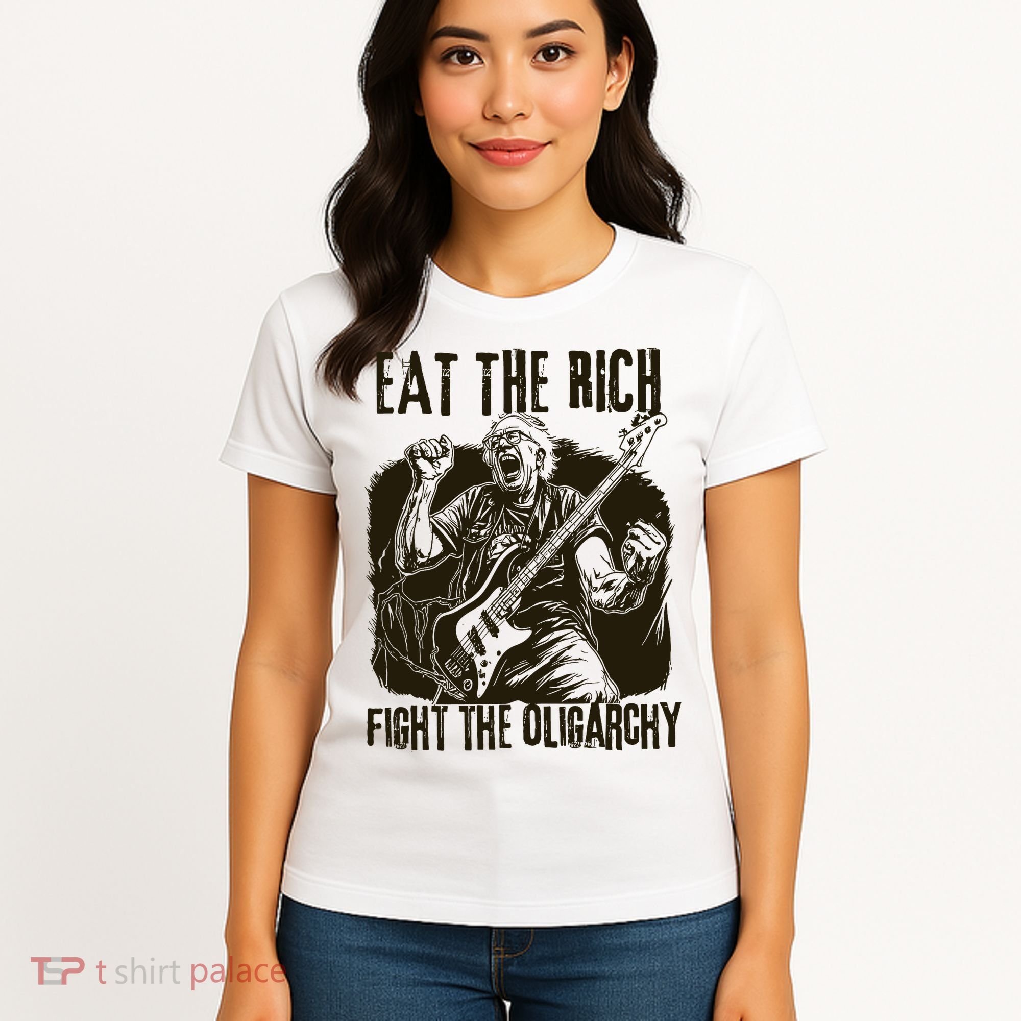 Eat The Rich Fight Oligarchy Bernie Sanders Protest Resist  Women's T-Shirt