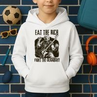 Eat The Rich Fight Oligarchy Bernie Sanders Protest Resist  Kids Hoodie thumb 2