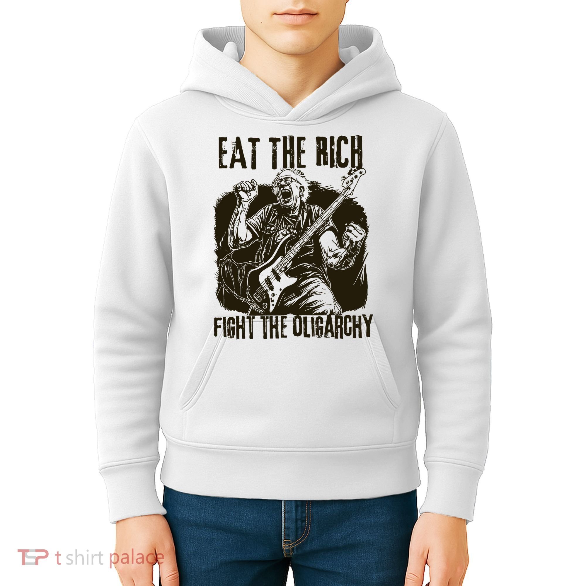Eat The Rich Fight Oligarchy Bernie Sanders Protest Resist  Kids Hoodie