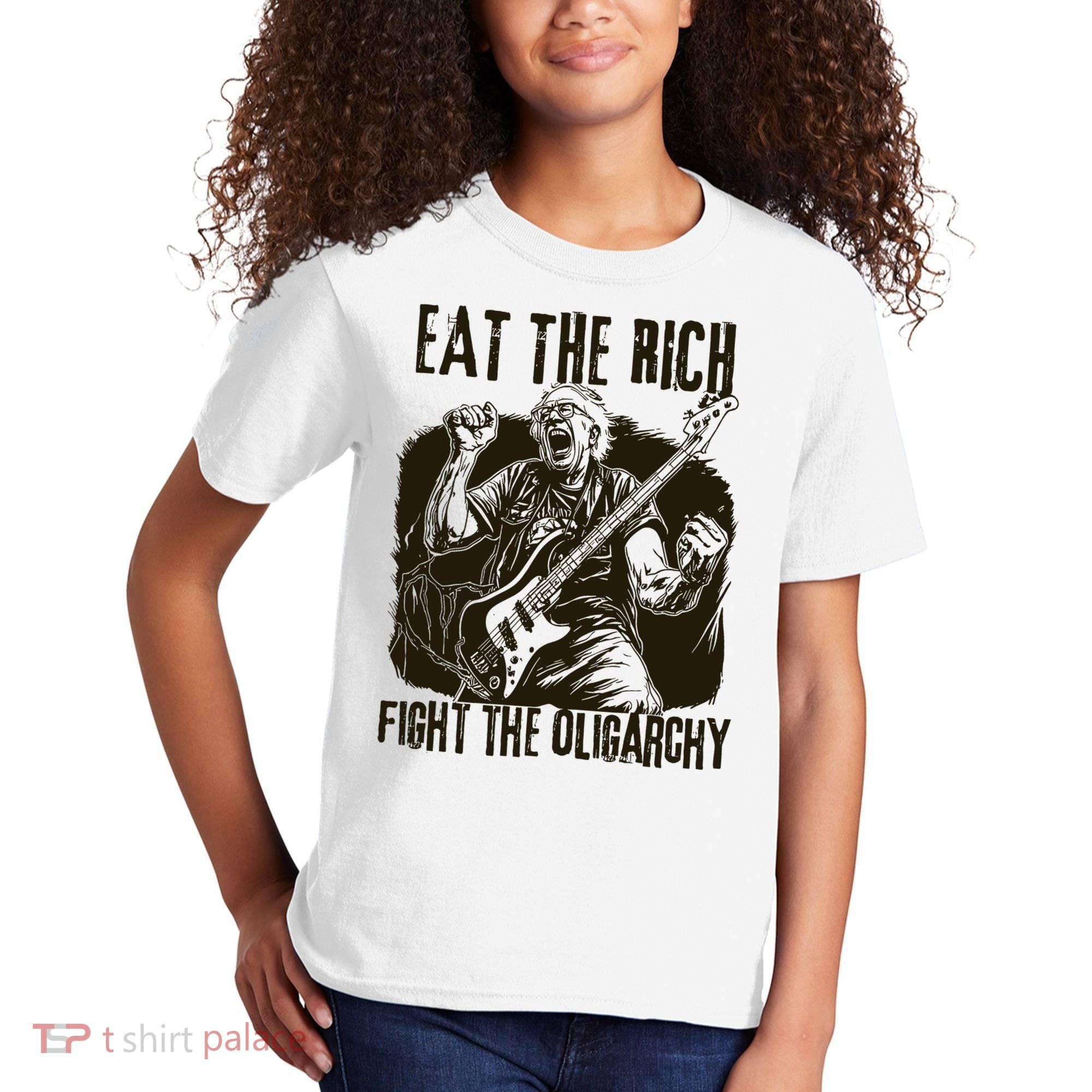 Eat The Rich Fight Oligarchy Bernie Sanders Protest Resist  Kids T-Shirt