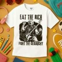 Eat The Rich Fight Oligarchy Bernie Sanders Protest Resist  Kids T-Shirt thumb 3