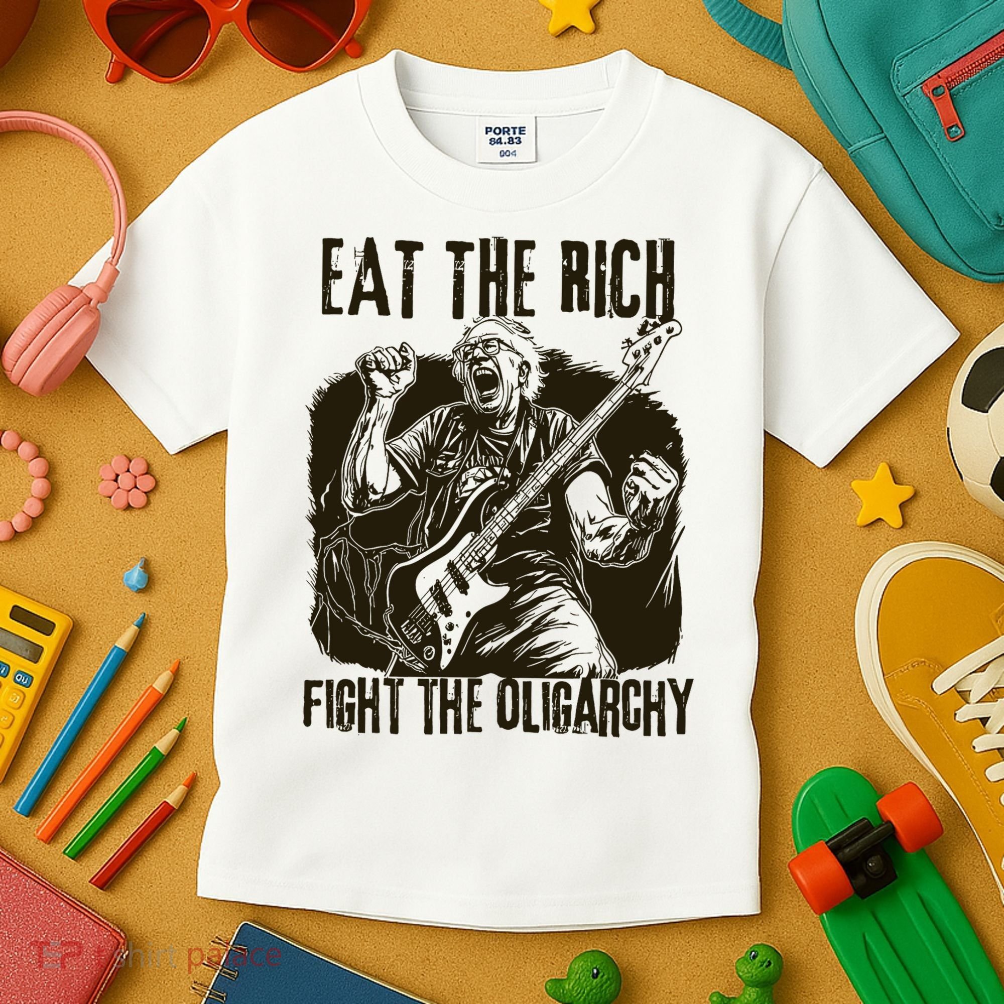 Eat The Rich Fight Oligarchy Bernie Sanders Protest Resist  Kids T-Shirt