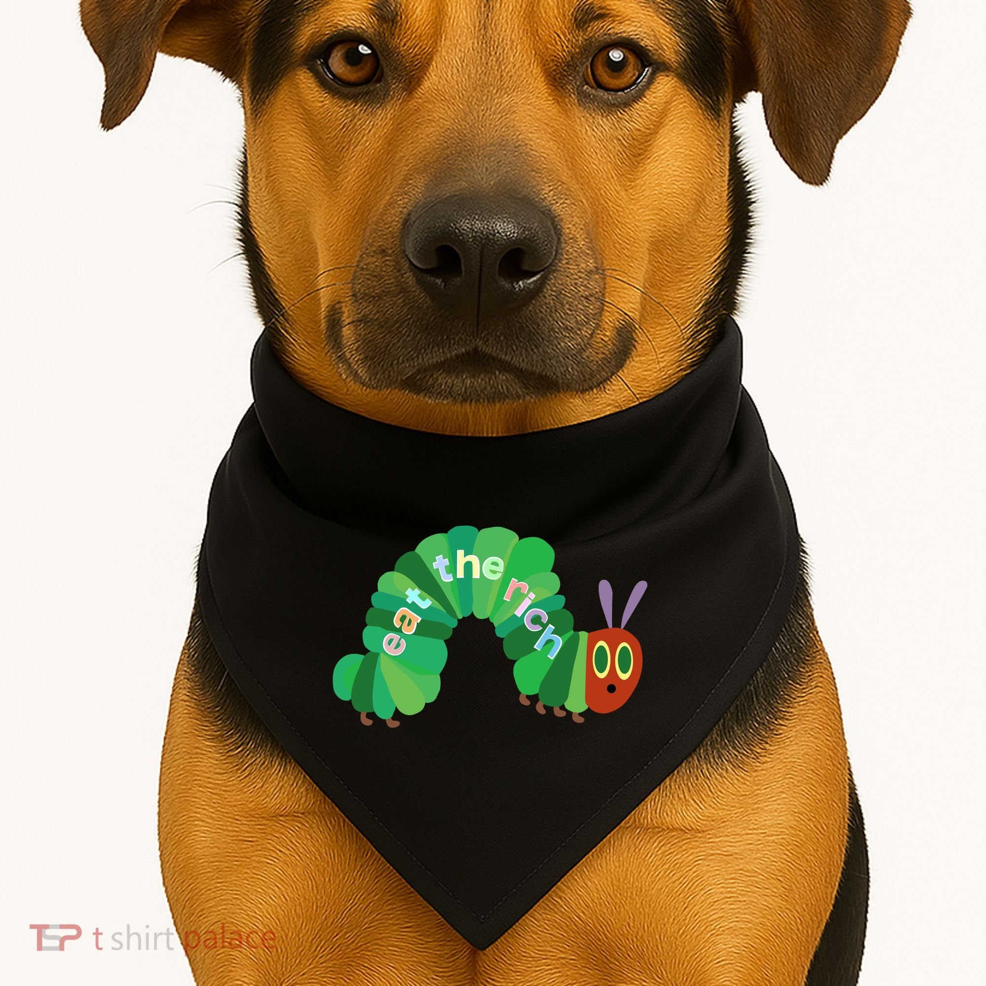 Eat The Richs Hungry Caterpillars USA-Made Doggie Bandana