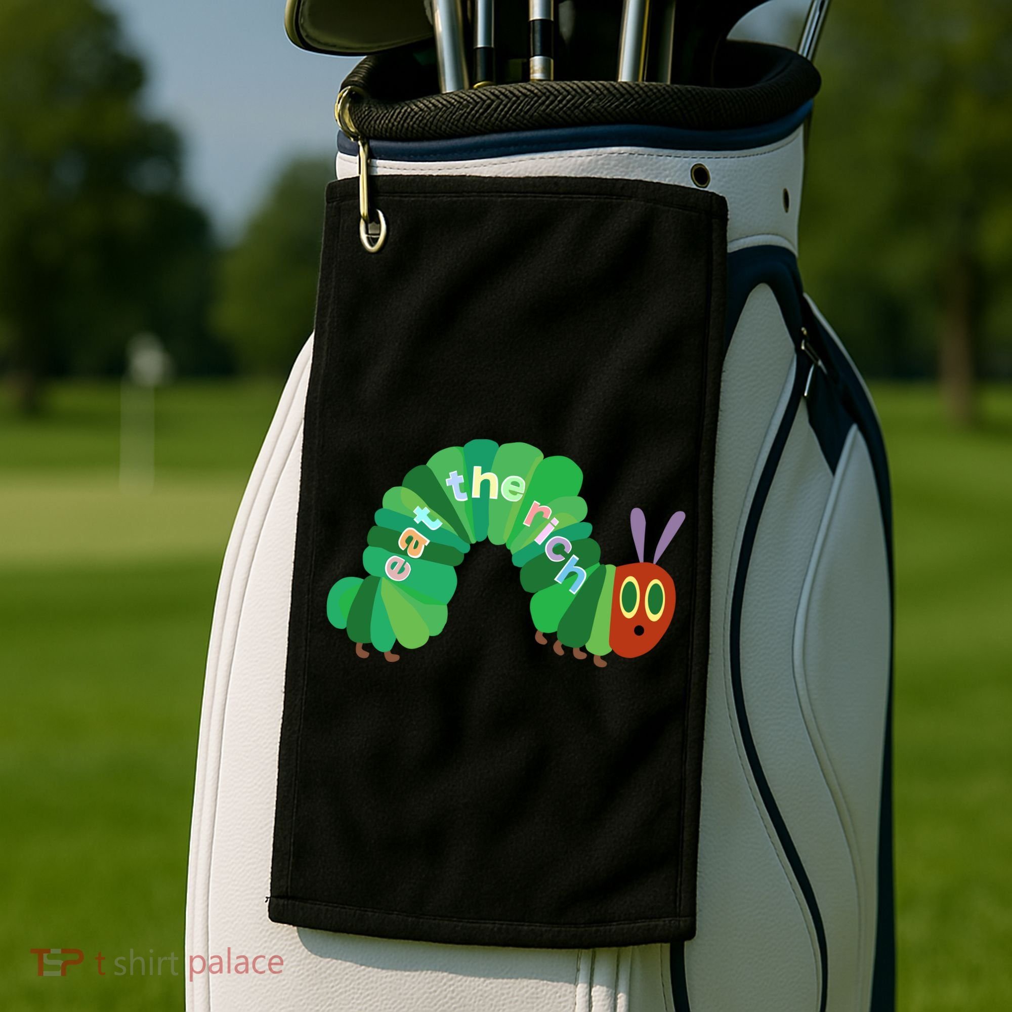Eat The Richs Hungry Caterpillars Golf Towel