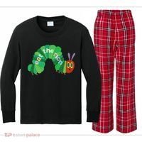 Eat The Richs Hungry Caterpillars Kids Long Sleeve Plaid Pajama Set thumb 0