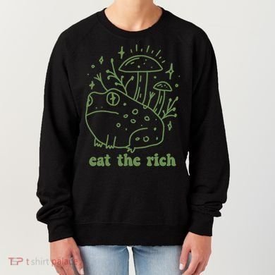 Eat The Rich Frog Anti Capitalist Women's Sweatshirt