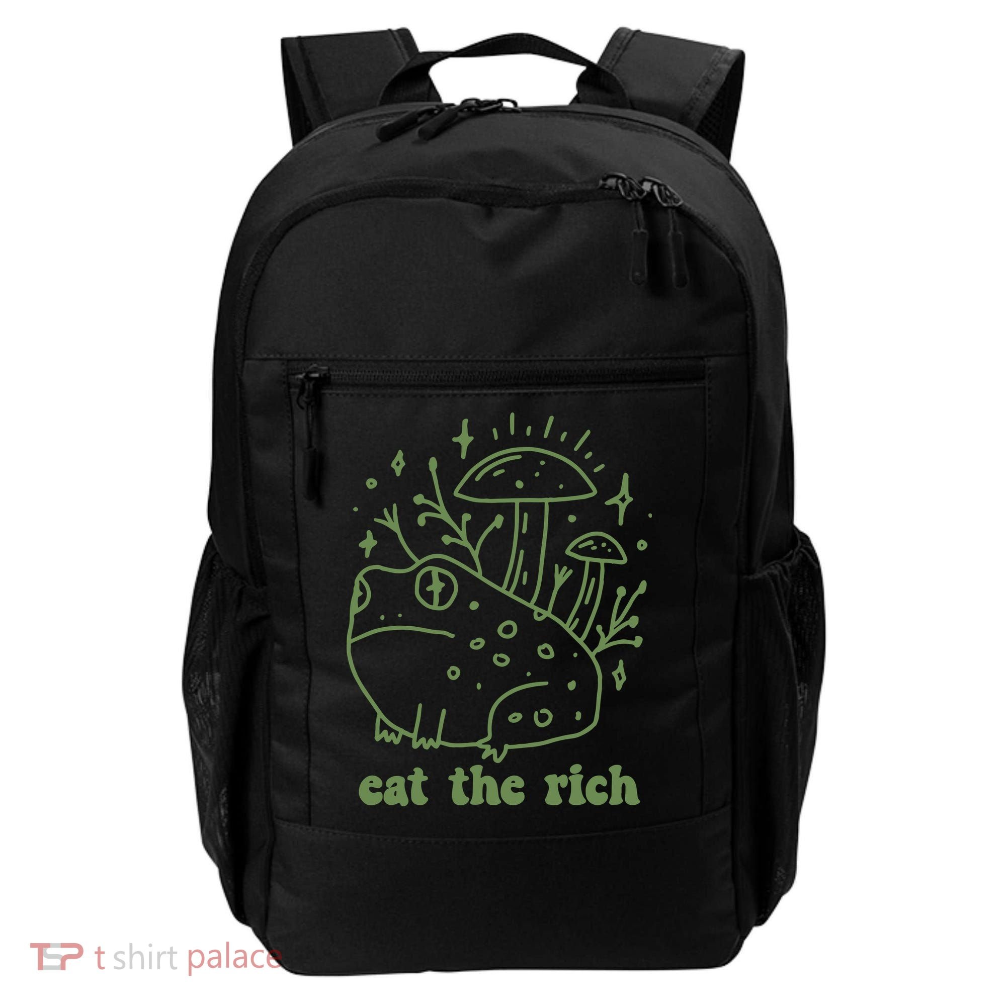 Eat The Rich Frog Anti Capitalist Backpack