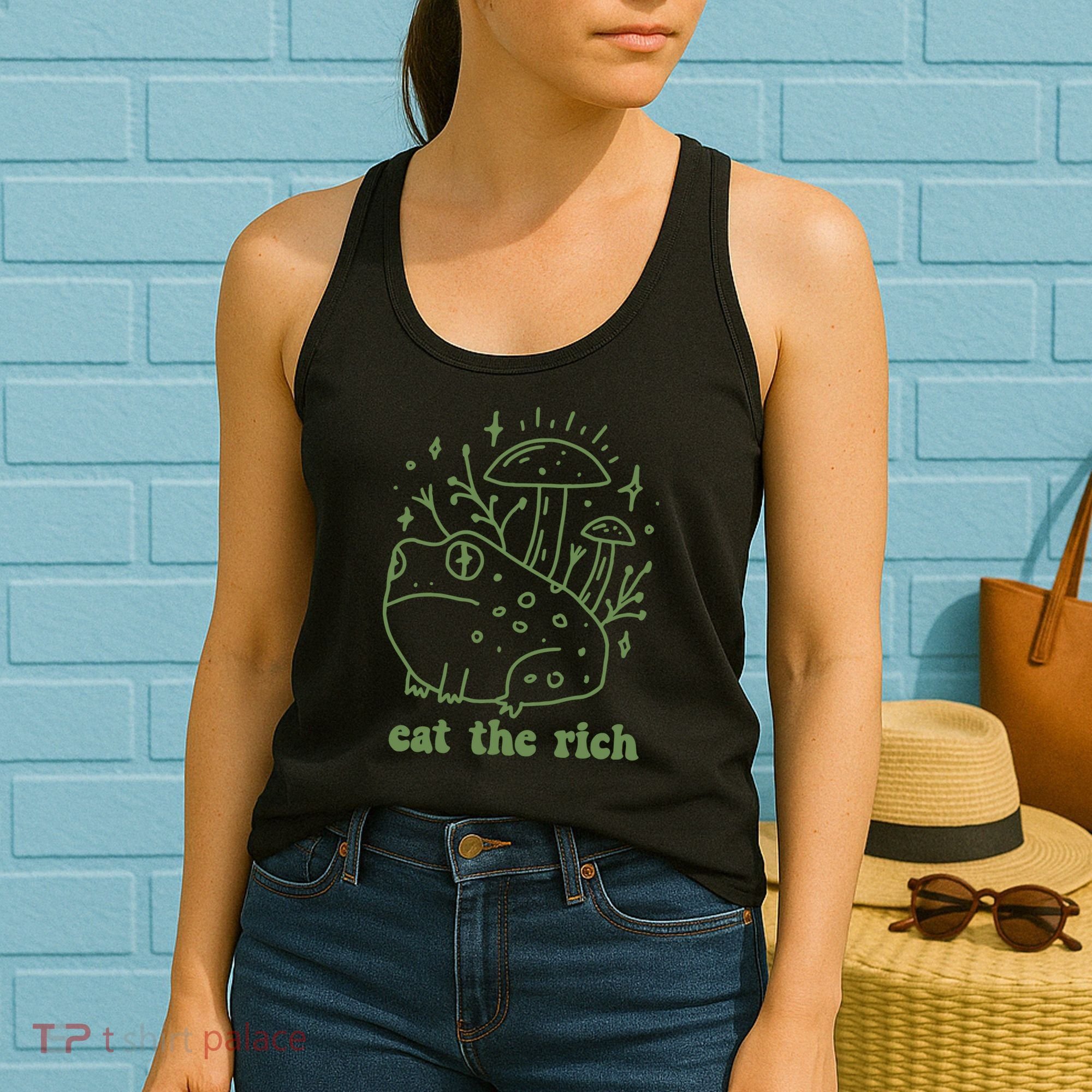 Eat The Rich Frog Anti Capitalist Women's Tank Top