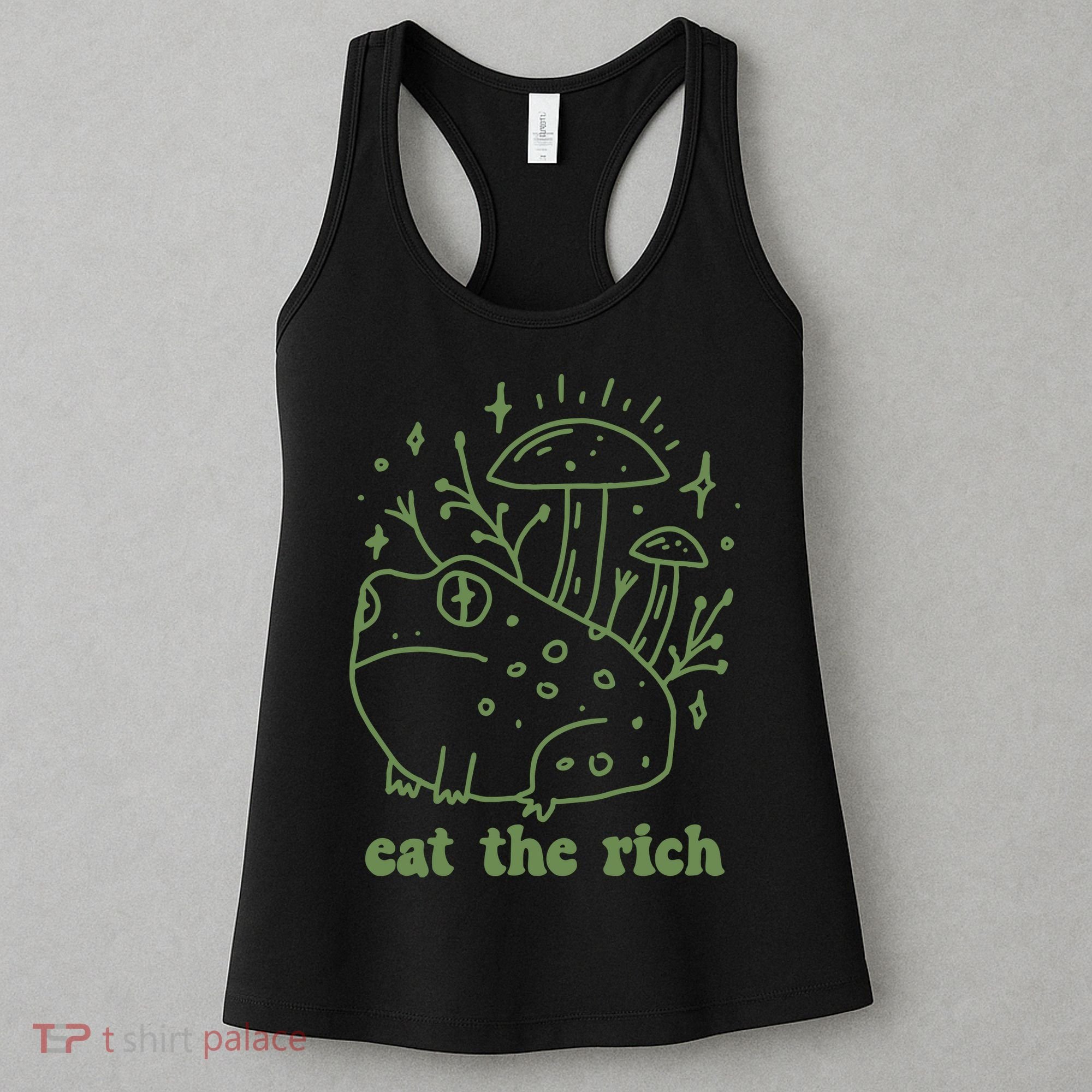 Eat The Rich Frog Anti Capitalist Women's Tank Top