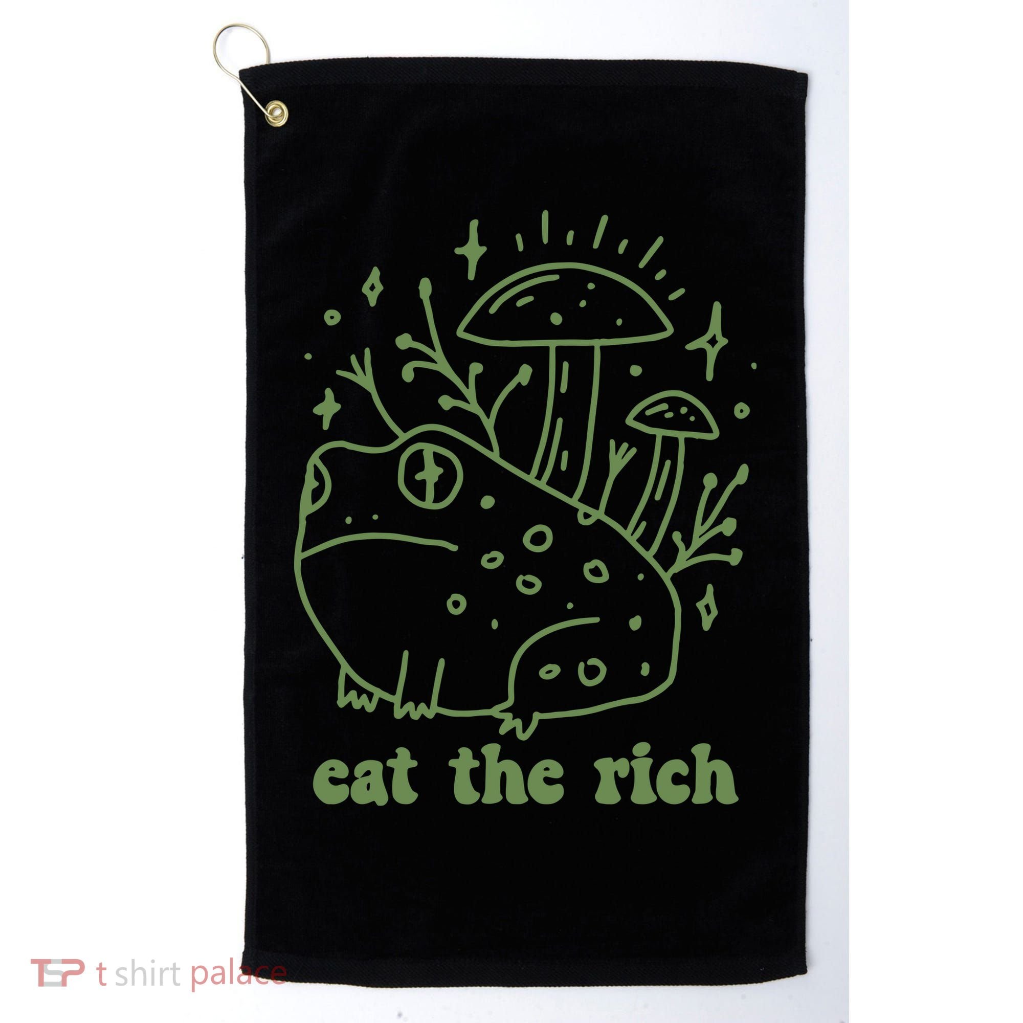 Eat The Rich Frog Anti Capitalist Golf Towel