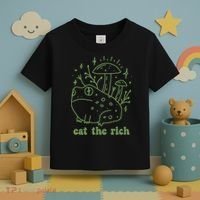 Eat The Rich Frog Anti Capitalist Toddler T-Shirt thumb 3