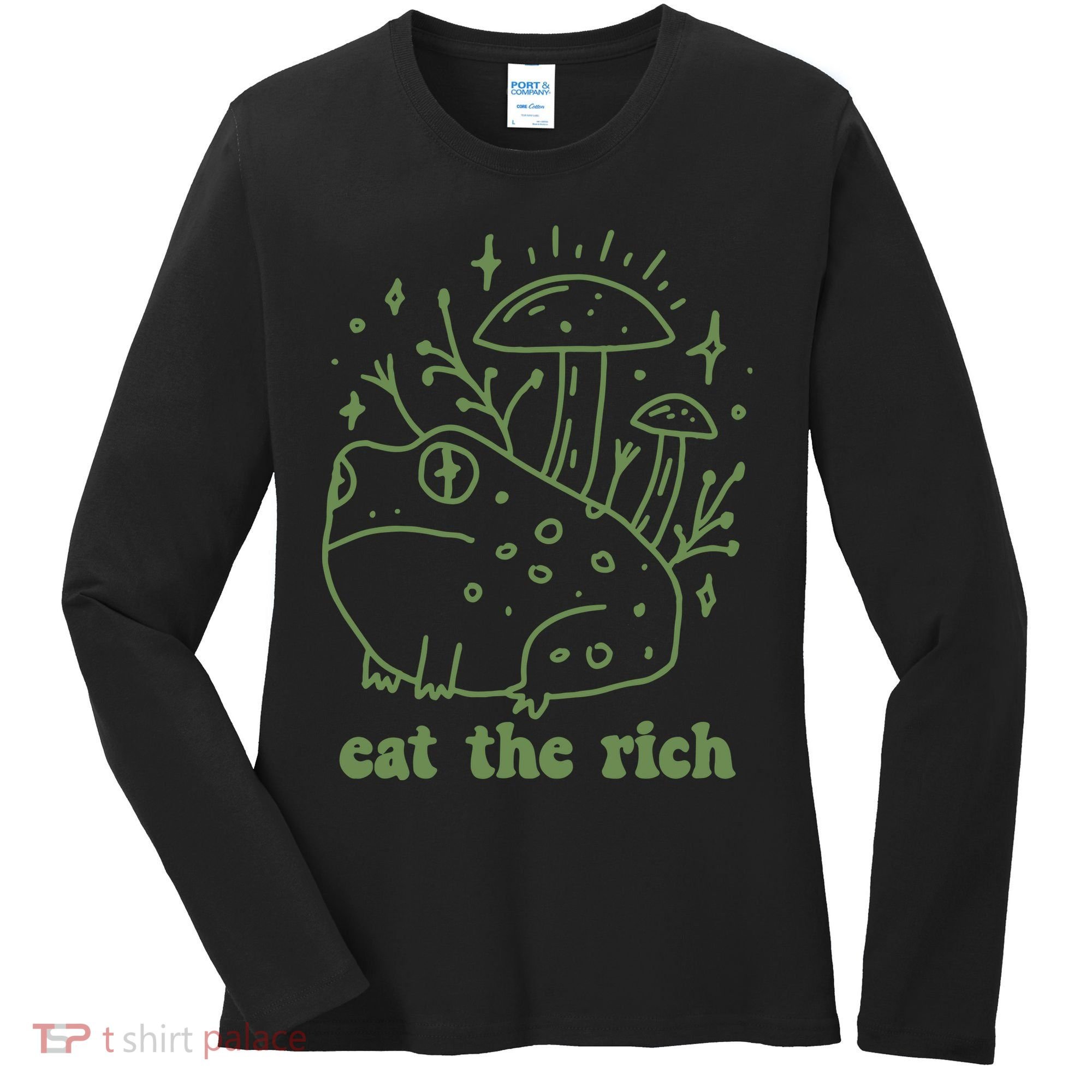 Eat The Rich Frog Anti Capitalist Women's Long Sleeve Shirt