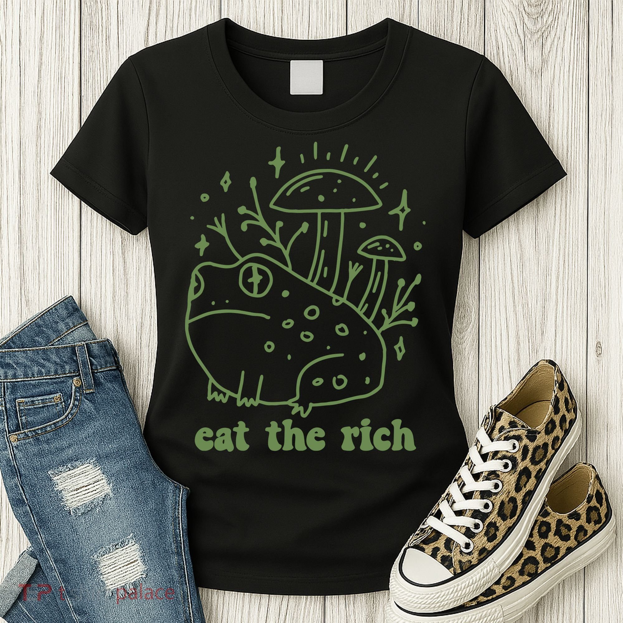 Eat The Rich Frog Anti Capitalist Women's T-Shirt