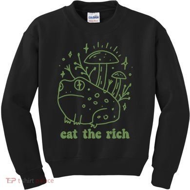 Eat The Rich Frog Anti Capitalist Kids Sweatshirt