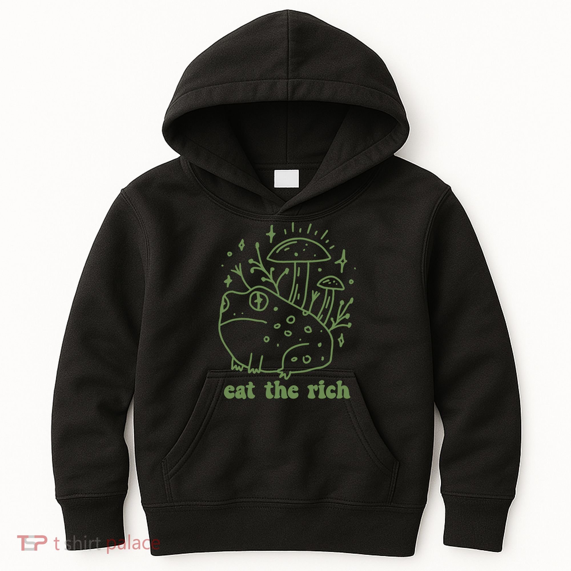 Eat The Rich Frog Anti Capitalist Kids Hoodie