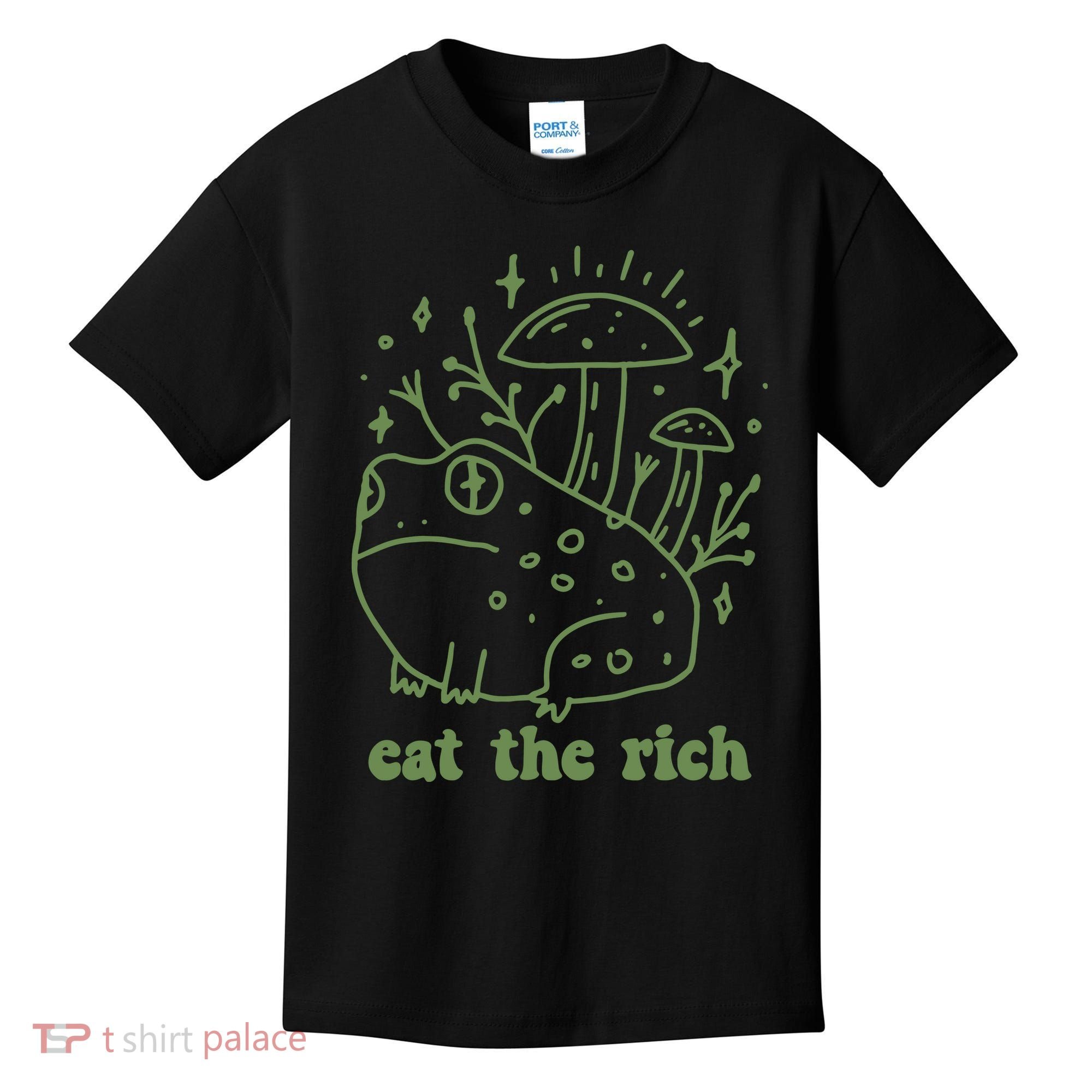 Eat The Rich Frog Anti Capitalist Kids T-Shirt