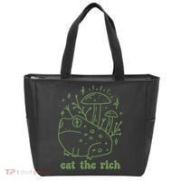 Eat The Rich Frog Anti Capitalist Tote Bag thumb 0