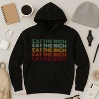 Eat The Rich Socialist Retro Hoodie thumb 3