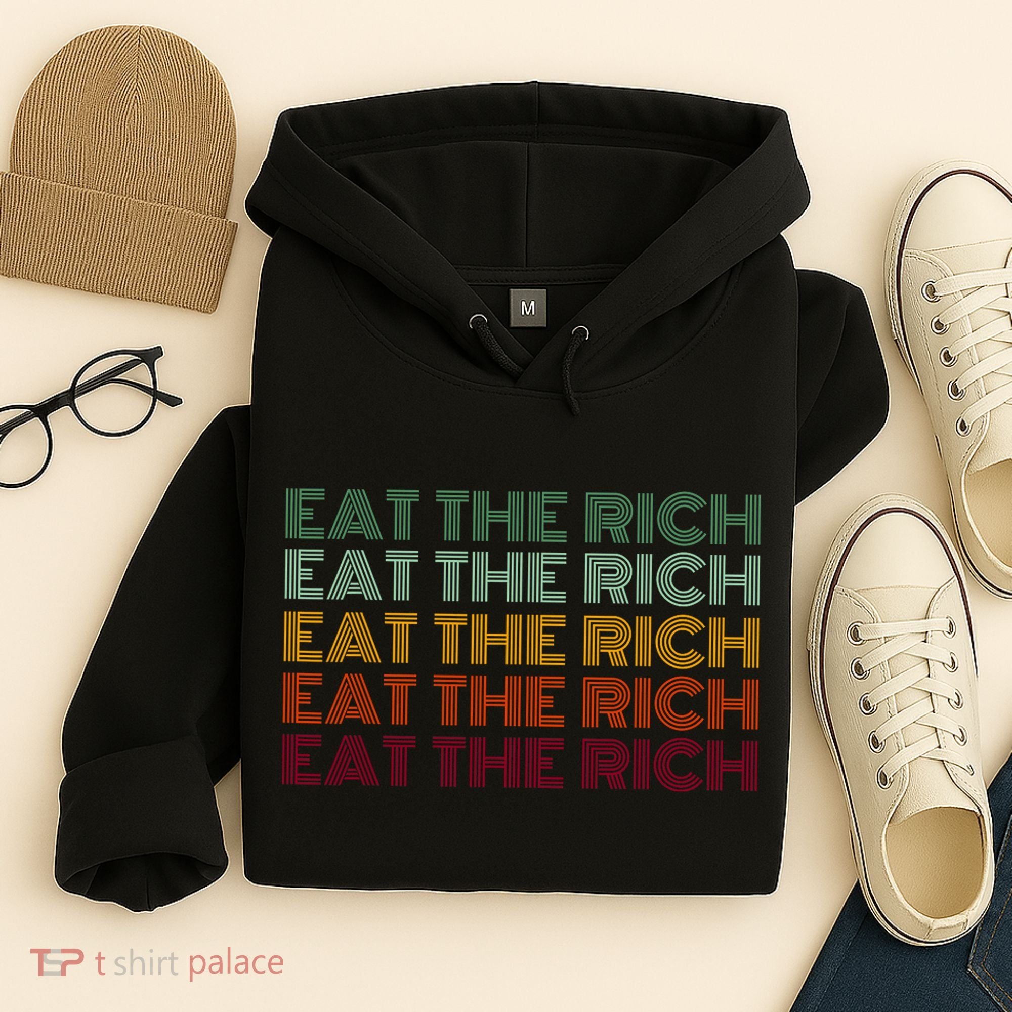 Eat The Rich Socialist Retro Hoodie