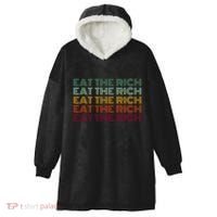 Eat The Rich Socialist Retro Hooded Wearable Blanket thumb 0
