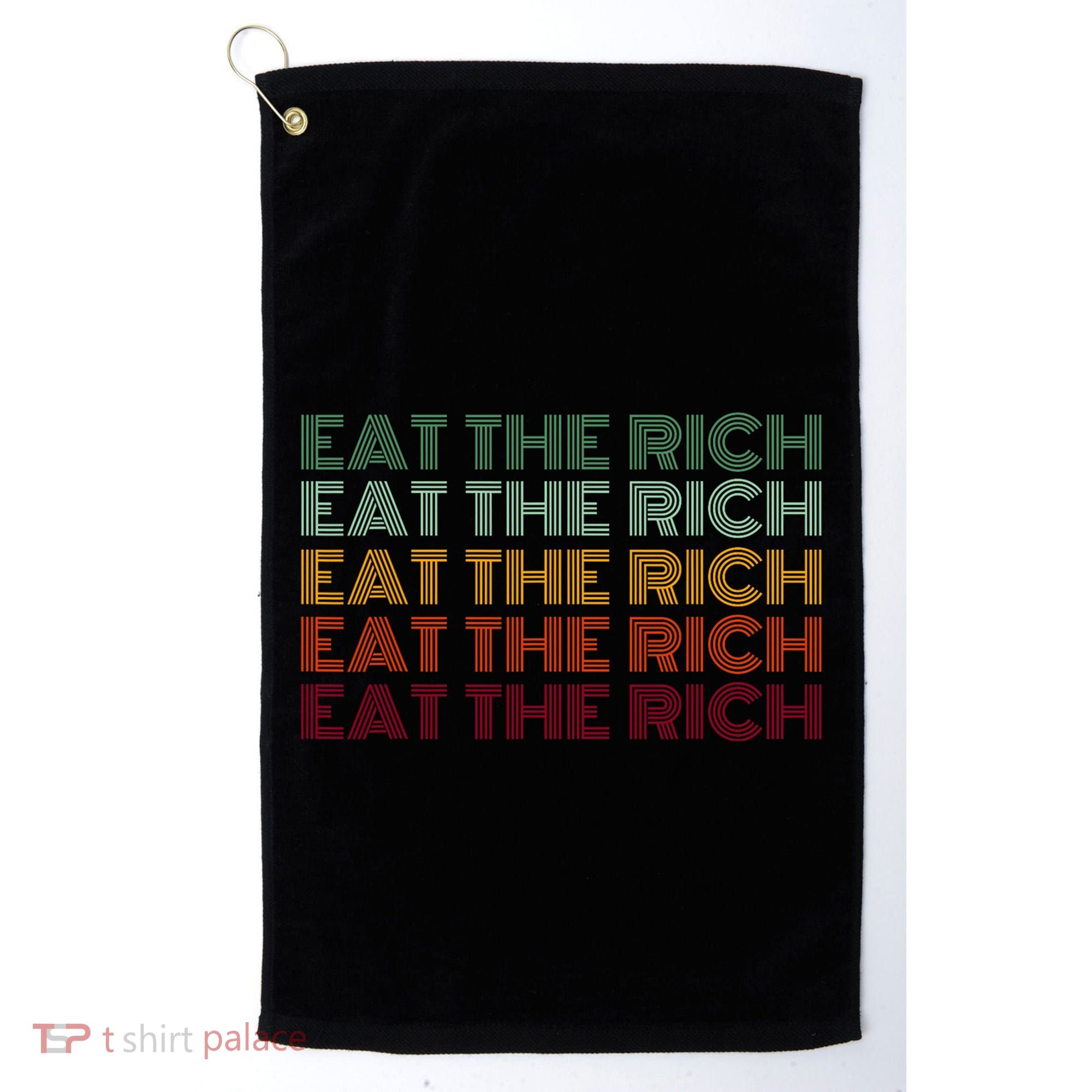 Eat The Rich Socialist Retro Golf Towel