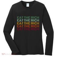 Eat The Rich Socialist Retro Women's Long Sleeve Shirt thumb 0