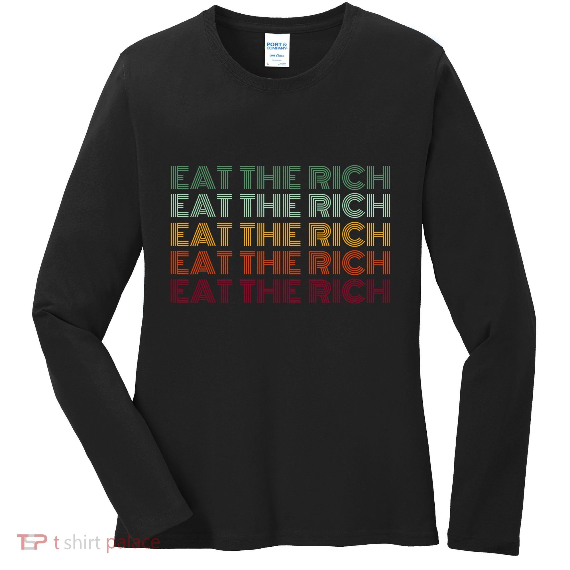 Eat The Rich Socialist Retro Women's Long Sleeve Shirt