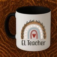 El Teacher Rainbow Heart Coffee Mug thumb 2