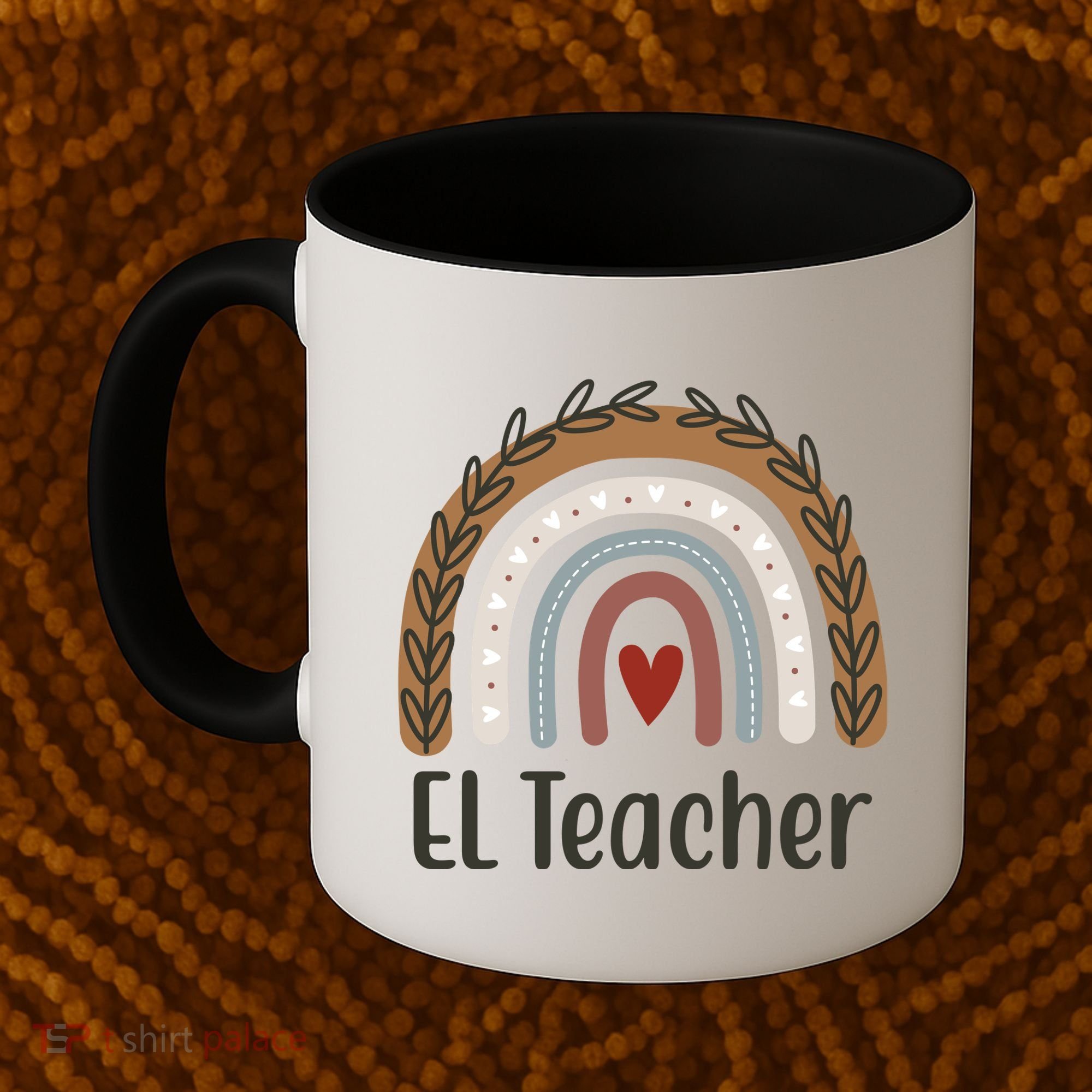El Teacher Rainbow Heart Coffee Mug