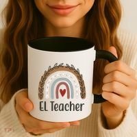 El Teacher Rainbow Heart Coffee Mug thumb 3