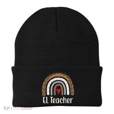 El Teacher Rainbow Heart Beanie