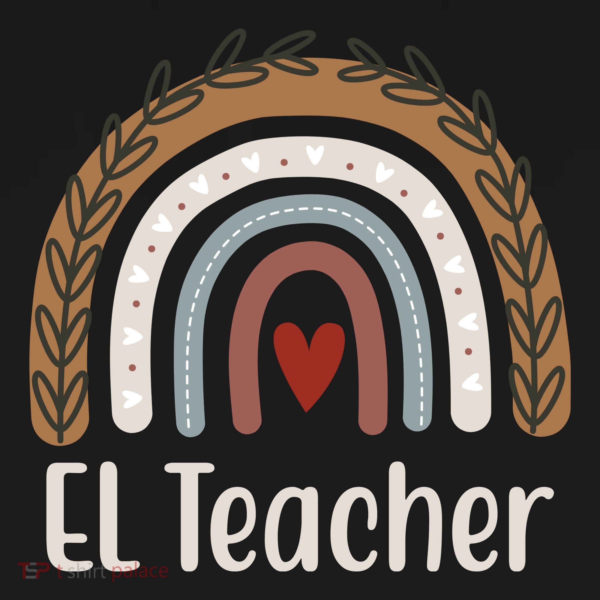 El Teacher Rainbow Heart Polo