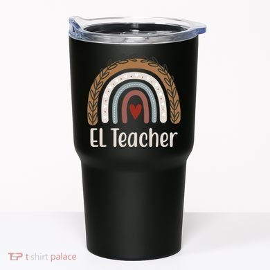 El Teacher Rainbow Heart Tumbler