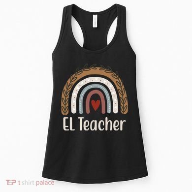 El Teacher Rainbow Heart Women's Tank Top