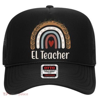 El Teacher Rainbow Heart Hat