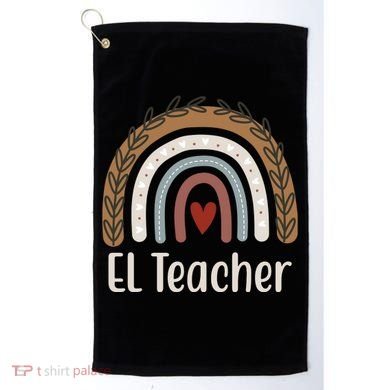 El Teacher Rainbow Heart Golf Towel