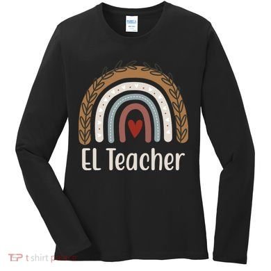 El Teacher Rainbow Heart Women's Long Sleeve Shirt