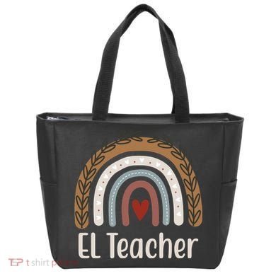 El Teacher Rainbow Heart Tote Bag