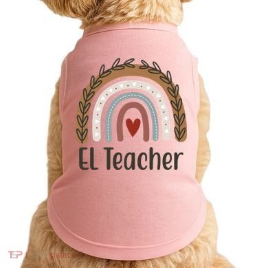 El Teacher Rainbow Heart Doggie Tank