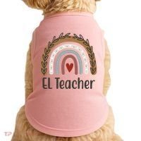 El Teacher Rainbow Heart Doggie Tank thumb 0