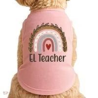 El Teacher Rainbow Heart Doggie Tank thumb 0