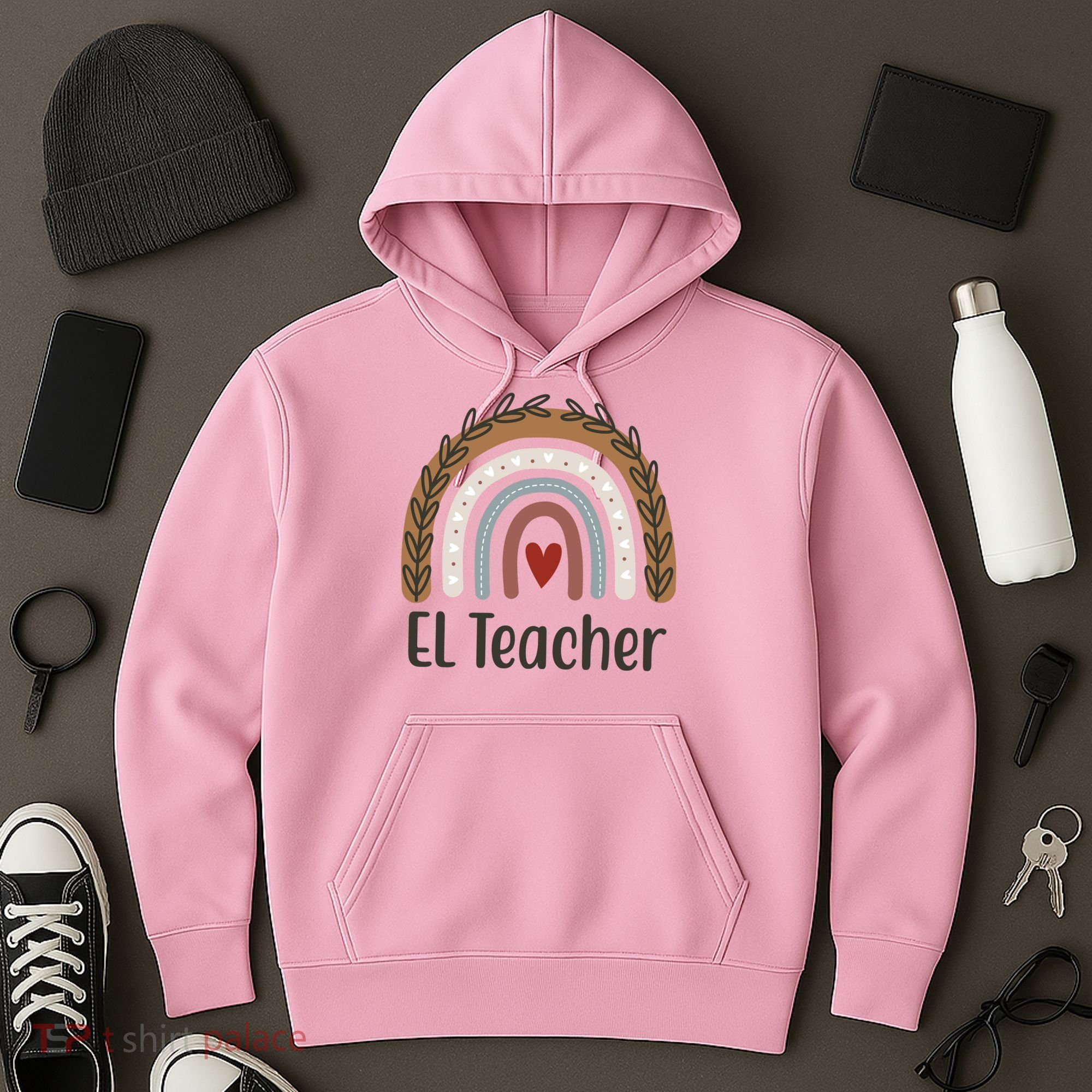 El Teacher Rainbow Heart Hoodie