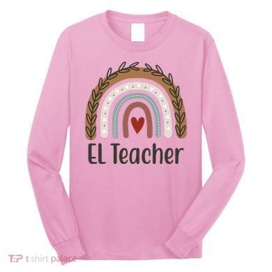 El Teacher Rainbow Heart Long Sleeve Shirt